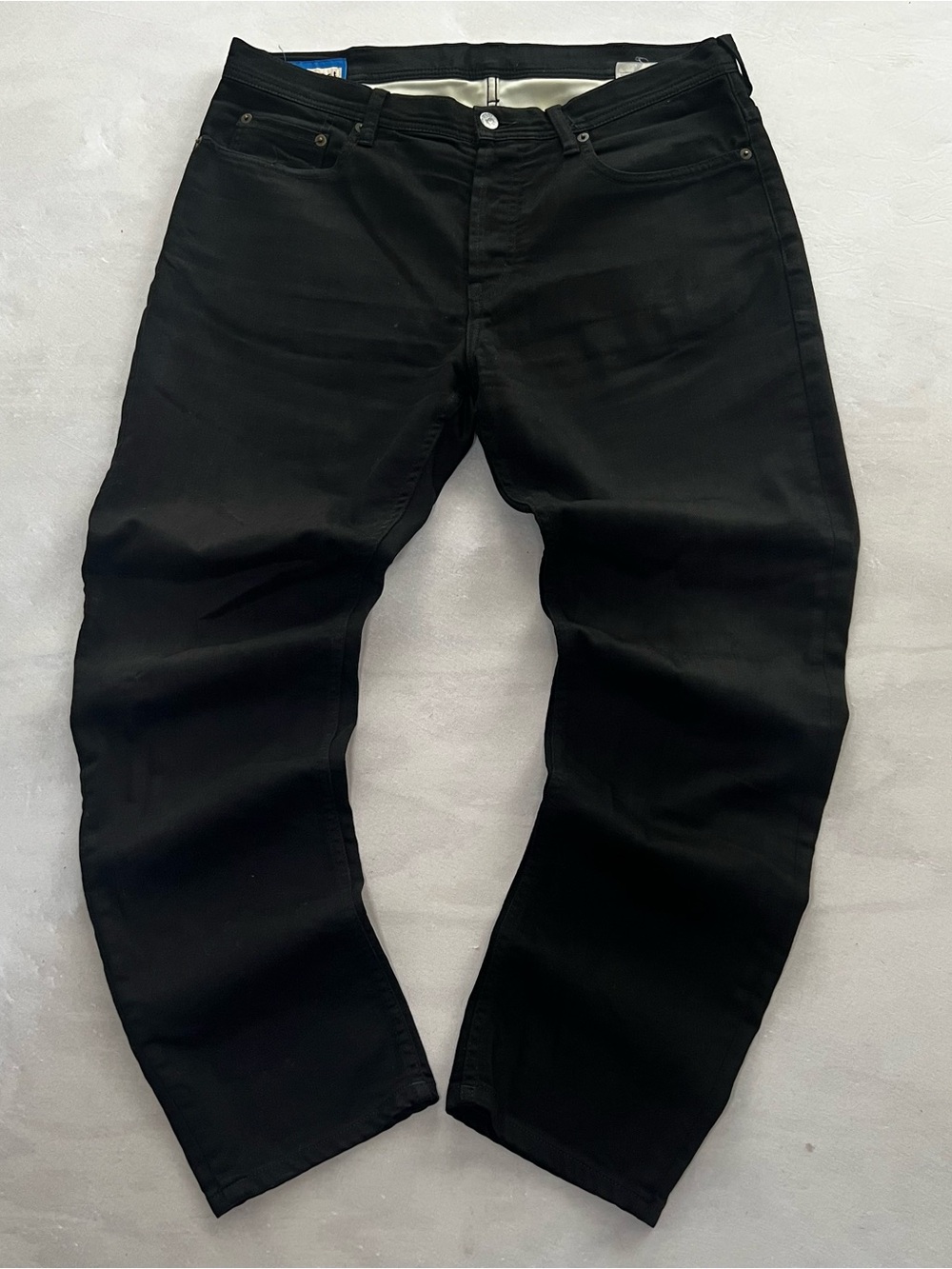 Acne Studios Blå Konst Black Denim Jeans Mens Size 32x34 Made in Italy